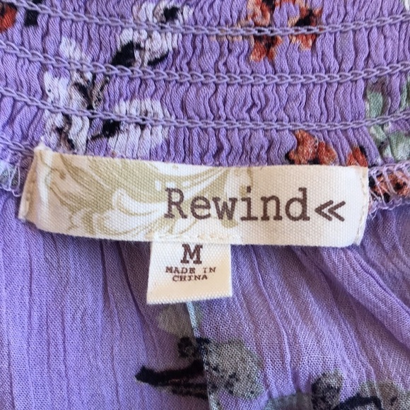 Rewind lilac floral print crop top, size M - Picture 6 of 8